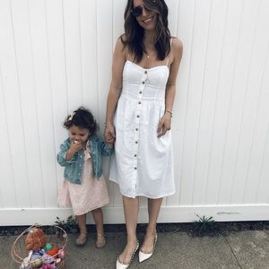 White button up dress